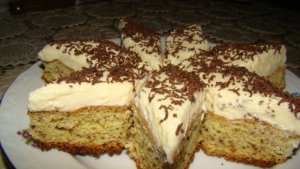 Prajitura cu nuca si crema de budinca