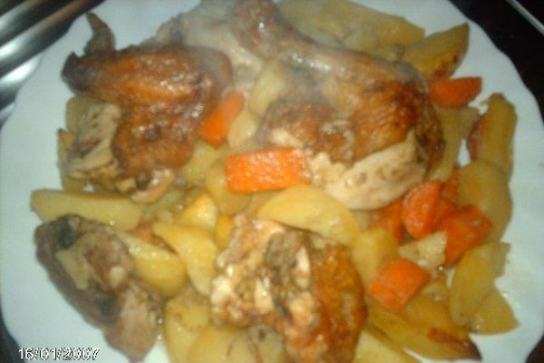 Puisor cu cartofi la cuptor in punga