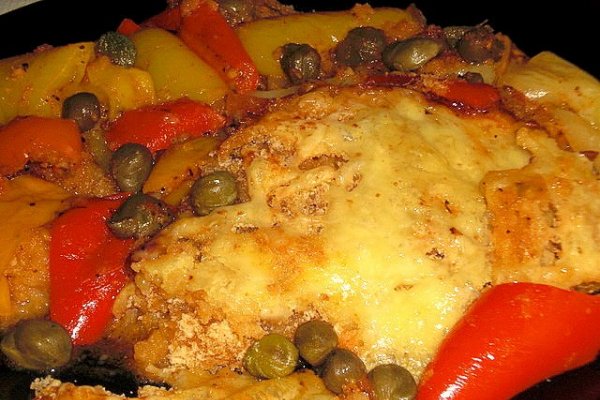 Peperonata Picanta cu Capere, Gratinata