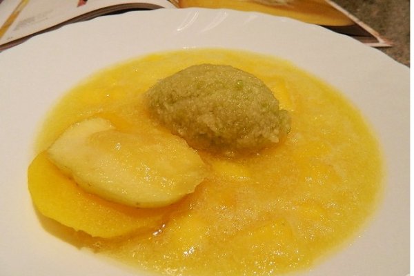 Supa de Ananas cu Mango si Sorbet de Mere Verzi