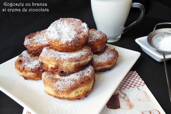 Gogosele cu branza si crema de ciocolata