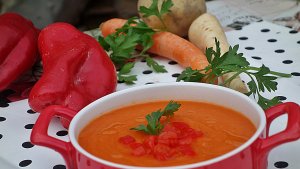 Supa crema de legume si ardei copt