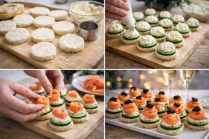 Aperitiv cu somon afumat si crema de branza - usor de pregatit si potrivit pentru mese festive