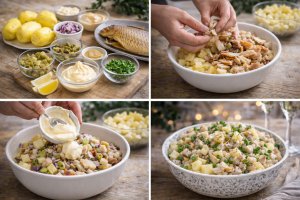 Salata de peste afumat cu cartofi - satioasa si gustoasa