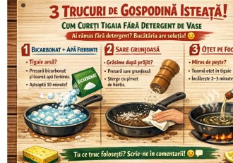 Trei trucuri de gospodină isteață: Cum cureți tigaia daca nu ai detergent de vase in casa
